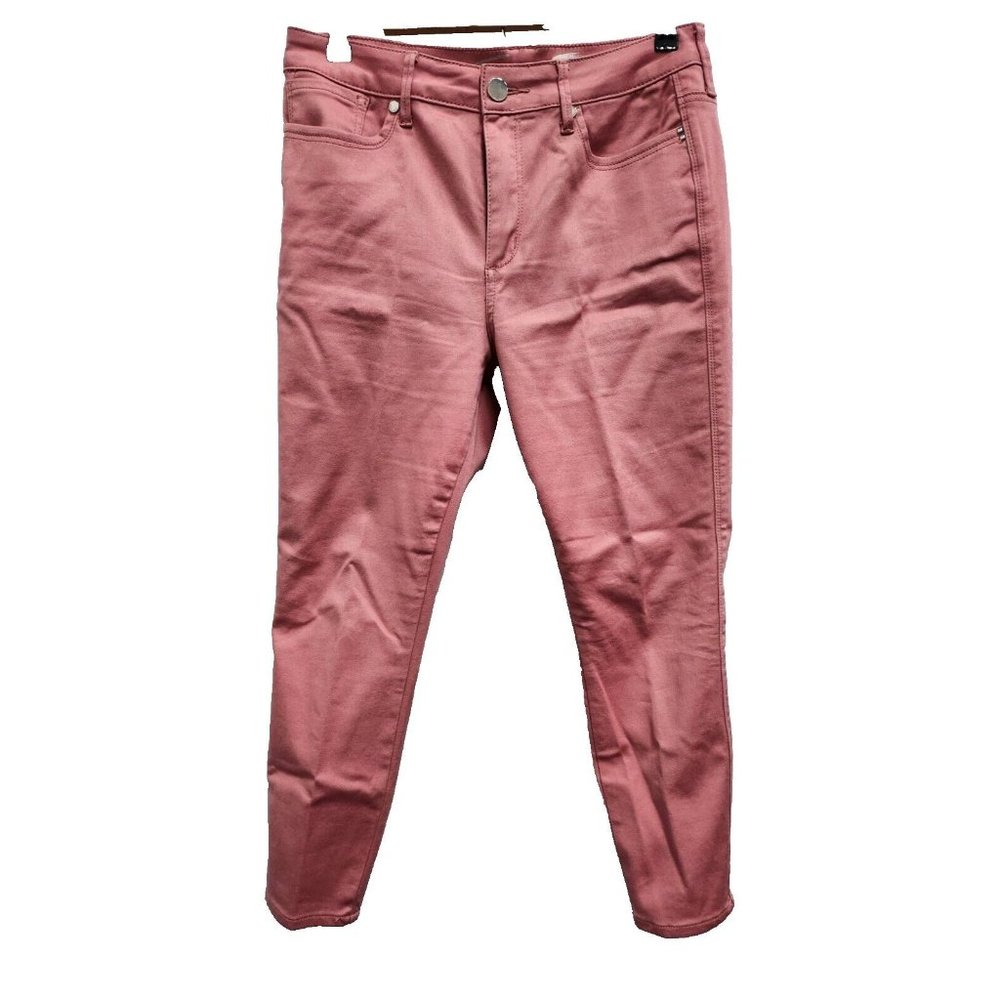 Seven7 Womens Skinny Jeans Size 12 Pink Denim Cropped Ankle High Rise